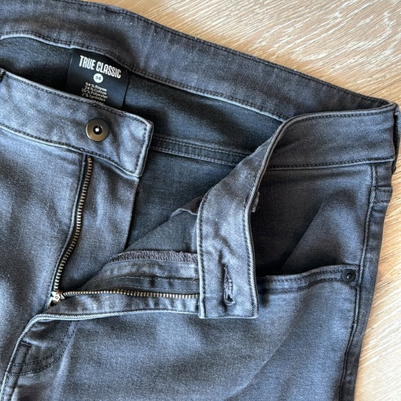 True Classic Slim Fit Comfort Stretch Pants 30" Grey Sz34 - Picture 11 of 12